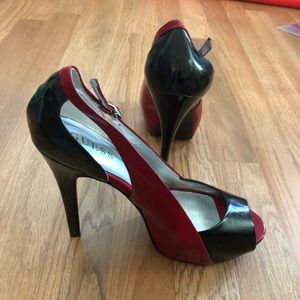 Black and red heels